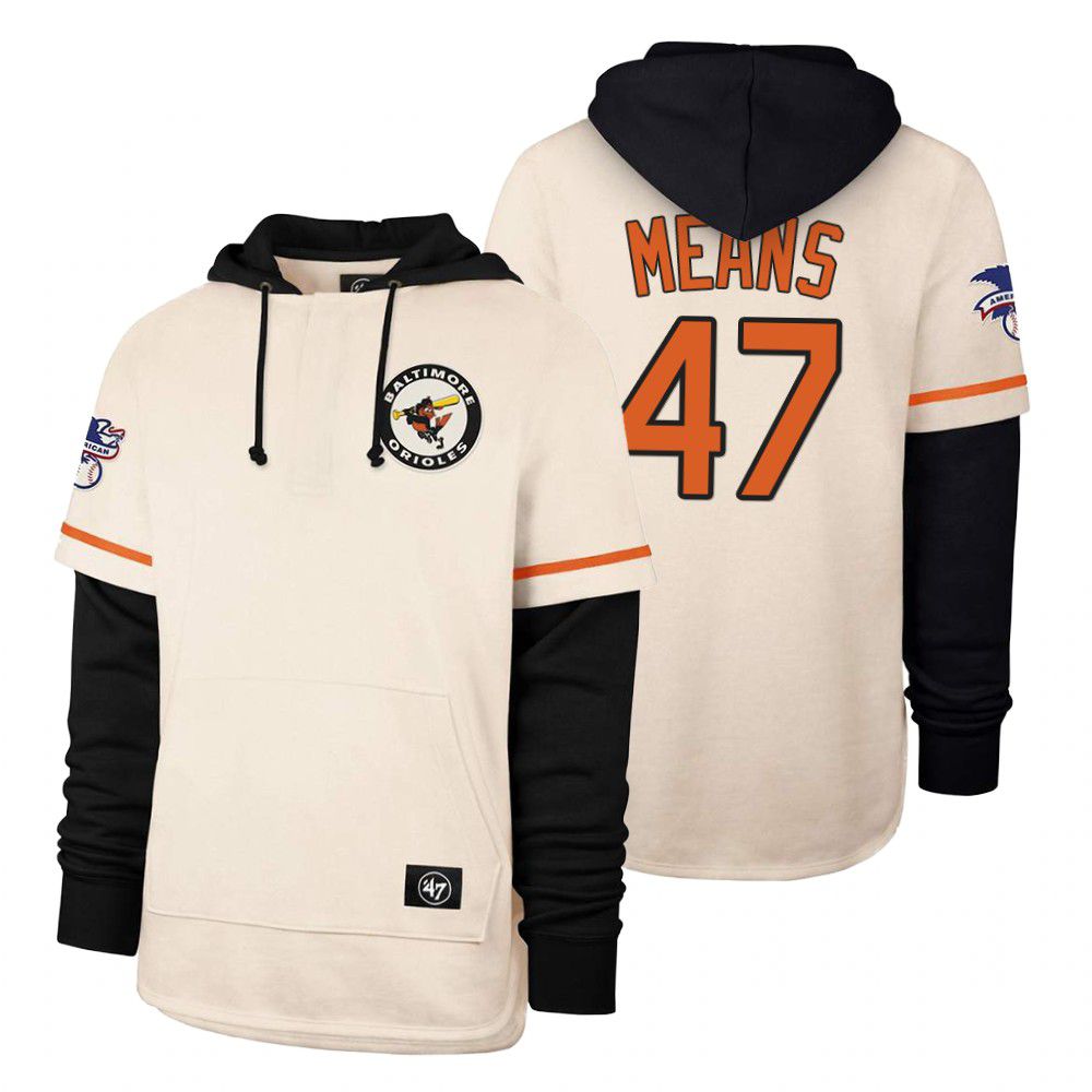 Men Baltimore Orioles #47 Means Cream 2021 Pullover Hoodie MLB Jersey->baltimore orioles->MLB Jersey